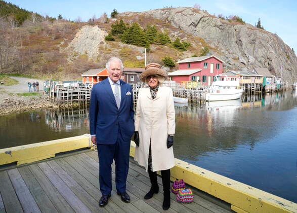 May 17, 2022, St. John s, NL, Canada: Prince Charles and Camilla, Duchess of Cornwall stand on a wharf in Quidi Vidi Village, a fishing village located in the east end of St. JohnöÄÃ s, during their Canadian Royal tour, Tuesday, May 17, 2022. St. John s Canada - ZUMAc35_ 20220517_zaf_c35_192 Copyright: xPaulxChiassonx