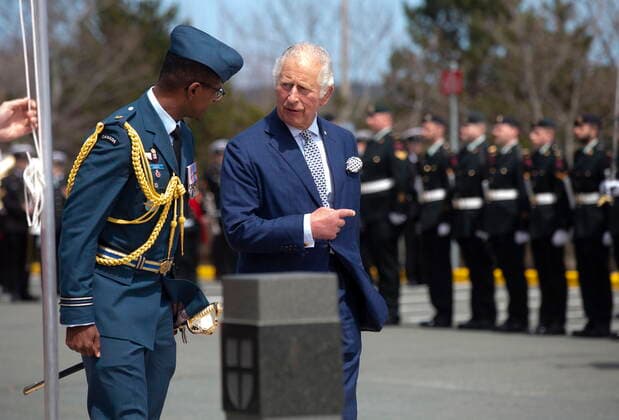 May 17, 2022, St. John s, NL, Canada: Prince Charles inspects the guard of honour in St. John s as he arrives for a Royal visit to Canada on Tuesday, May 17, 2022. St. John s Canada  - ZUMAc35_ 20220517_zaf_c35_232 Copyright: xPaulxDalyx
