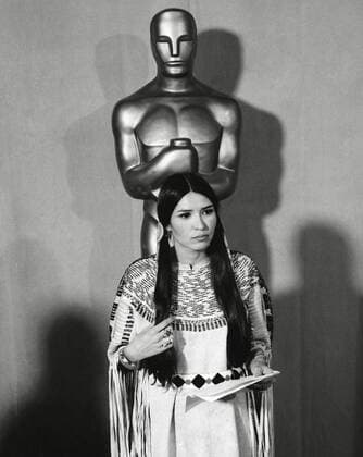 Sacheen Littlefeather, (Appearing for Best Actor winner Marlon Brando), 45th Academy Awards - 1973. File Reference 34145-821THA  Copyright: xCPCx 34145-821THA