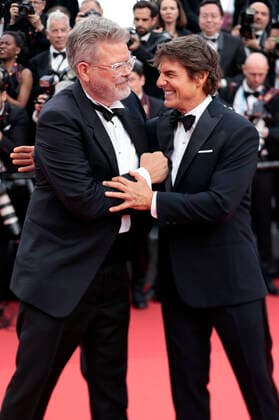 Christopher McQuarrie and Tom Cruise at the premiere of the feature film Top Gun Maverick at the Festival de Cannes 2022 75 Cannes International Film Festival at the Palais des Festivals Cannes, 18 05 2022. Foto:xS.xGabschx xFuturexImage