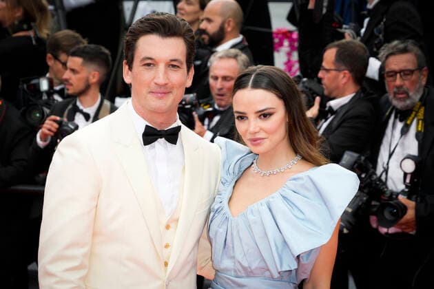 IPP Photo Daniele Cifala™ Cannes 18 05 2022 Top Gun Maverick Red Carpet The 75th Annual Cannes Film Festival in the photo Miles Teller and Keleigh Sperry Italy Photo Press World Copyright  0