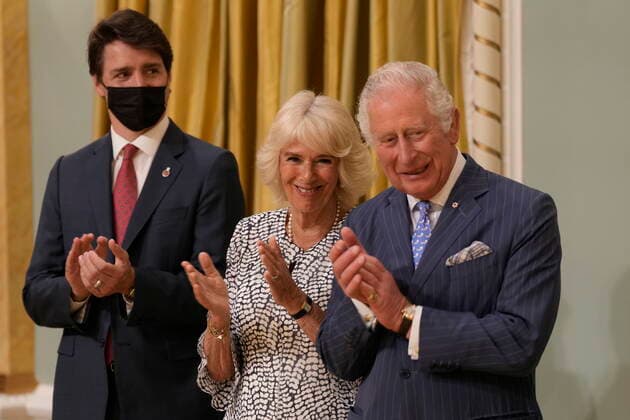 May 18, 2022, Ottawa, ON, Canada: Prince Charles Prince Charles Camilla, Duchess of Cornwall, and Prime Minister Justin Trudeau take part in a special evening reception at Rideau Hall to celebrate Her Majesty™s Platinum Jubilee in Ottawa on Wednesday May 18, 2022. Ottawa Canada  - ZUMAc35_ 20220518_zaf_c35_174 Copyright: xPaulxChiassonx