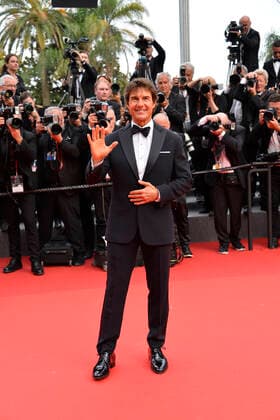 Tom Cruise premiere of the feature film Top Gun Maverick at the Festival de Cannes 2022 75 Cannes International Film Festival at the Palais des Festivals Cannes May 18 2022