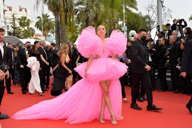 Leonie Hanne at the Top Gun Maverick Film Premiere on 18 05 2022 at the 75 Cannes Film Festival in Cannes 75 Cannes Film Festival 2022 Top Gun Maverick Film Premiere