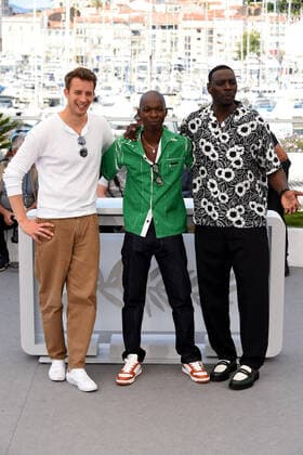 75th Cannes film festival 2022, Photocall film ™Tirailleurs™ (Father and soldiers). Pictured: Omar Sy, Alassane Sy, Jonas Blouquet  Copyright: xAlbertoxTerenghi Cannesx2022x xix xVenezia2020x