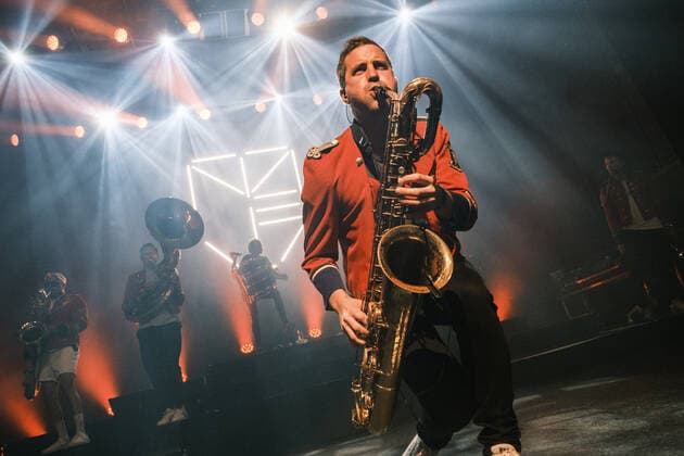 Meute live in Copenhagen, Denmark Copenhagen, Denmark. 18th, May 2022. The German techno marching band Meute performs a live concert at VEGA in Copenhagen. Copenhagen Denmark  Copyright: xGonzalesxPhoto FlemmingxBoxJensex