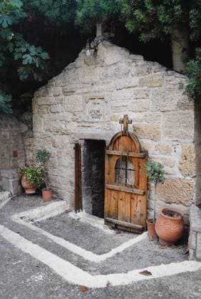 View of the stone light, the small cave where the Apostle Paul in Halkidiki, Greece. , 24004866.jpg, cave, ancient, stone, religious, christian, small, light, architecture, rural, exterior, outdoors, landmark, memorial, religion, spirituality, culture, travel, tourism, pilgrimage, tradition, details, view, Chalkidiki, Greece, Europe, South,
