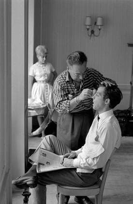 Jean-Paul Belmondo Makeup session during filming of Jacques Dupont s film Les Distractions (Trapped by Fear). Paris, June 1960. Jean-Paul Belmondo (born on the 9th April 1933), is a french actor in both cinema and theatre. He has also been a film producer and theatre director. Copyright: xLucxFournol Photo12x FRN11A00_243