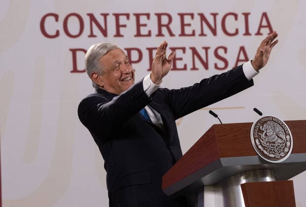Lopez Obrador Daily Breafing Conference MEXICO CITY, MEXICO - MAY 19, 2022: MexicoÕs President, Andres Manuel Lopez Obrador, gesticulates during his speech in his daily briefing conference at National Palace. On May 15, 2022 in Mexico City, Mexico. (Photo by Alex Dalton Eyepix Group) Copyright: xAlexxDalton xEyepixxGroupx EYEPIX_AD_19052022_61645