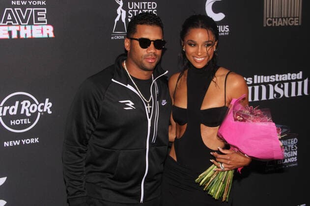 NEW YORK, NY - MAY 19: Russell Wilson and Ciara at the Sports Illustrated 2022 Swimsuit Issue Launch event at Hard Rock Hotel Times Square in New York City on May 19, 2022. Copyright: xErikxNielsenx