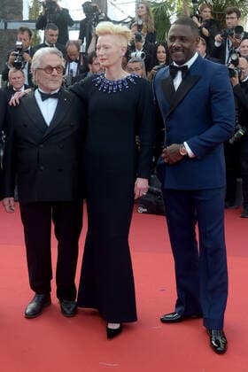 75th Cannes film festival 2022, Red Carpet film Three thousand years of longing. Pictured: Tilda Swinton, George Miller, Idris Elba  Copyright: xAlbertoxTerenghi Cannesx2022x xix xVenezia2020x