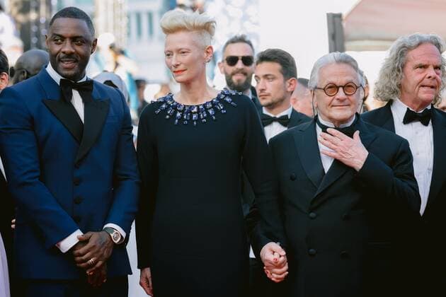 Internationale Filmfestspiele von Cannes, Three Thousand Years of Longing Premiere 75eme Festival International du Film de Cannes. Montee des marches du film Trois Mille Ans A T Attendre . 75th Cannes International Film Festival. Red Carpet of the film Three Thousand Years Waiting for You 280443 2022-05-20 Cannes France Swinton, Tilda; Elba, Idris; Miller, George  Copyright: xTerencexBaelenx STAR_280443_011