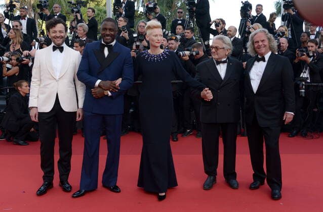 May 20, 2022, CANNES, France: CANNES, FRANCE - MAY 20: Idris Elba, Tilda Swinton, George Miller and Doug Mitchell attend the screening of Three Thousand Years Of Longing (Trois Mille Ans A T Attendre) during the 75th annual Cannes film festival at Palais des Festivals on May 20, 2022 in Cannes, France. CANNES France - ZUMAi09_ 20220520_zaf_i09_036 Copyright: xFrederickxInjimbertx