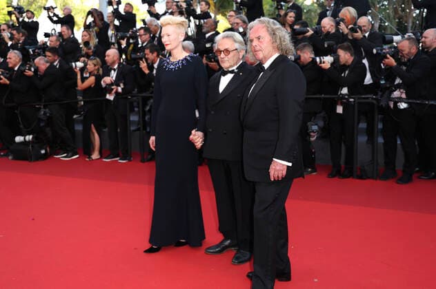 Tilda Swinton, George Miller and Doug Mitchell at the premiere of the feature film Three Thousand Years of Longing at the Festival de Cannes 2022 75 Cannes International Film Festival at the Palais des Festivals Cannes, 20 05 2022. Foto:xD.xBedrosianx xFuturexImage