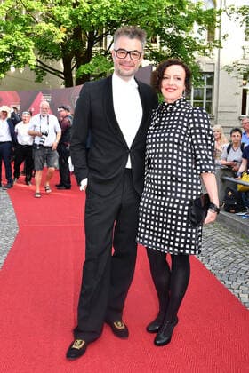 Jan Schomburg and Maria Schrader at the award ceremony Bavarian Film Award 2022 on 20 05 2022 at the Prinzregententheater in Munich Bavarian Film Award 2022 in Munich