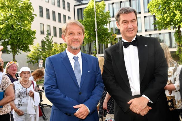 Sönke Wortmann and Markus Söder at the Bavarian Film Award 2022 ceremony on 20 05 2022 at the Prinzregententheater in Munich Bavarian Film Award 2022 in Munich