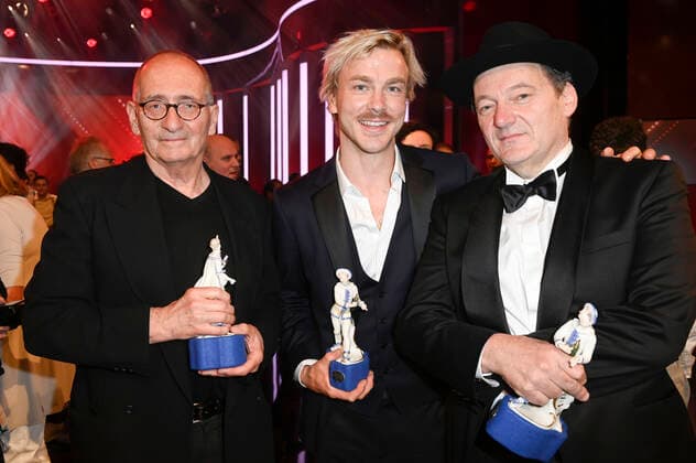 Dominik Graf, Albrecht Schuch and Hanno Lentz at the award ceremony of the 43 Bavarian Film Award 2021 at the Prinzregententheater in Munich, 20 05 2022 Foto:xF.xKernx xFuturexImage