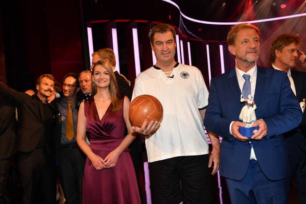 Judith Gerlach, Markus Söder Bavarian Prime Minister and Sönke Wortmann Bavarian Film Award 2021 award, honor, award Prinzregententheater laureate party Munich 20 May 2021