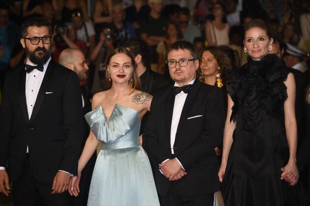 75th Cannes Film Festival 2022, red carpet film R.M.N . Pictured Maria-Victoria Dragus, Macrina Barladeanu, Cristian Mungiu, Judith State, Marin Grigore, Orsolya Moldovan  Copyright: xSimonexComix xipa-agency.netx xVeneziax2020x