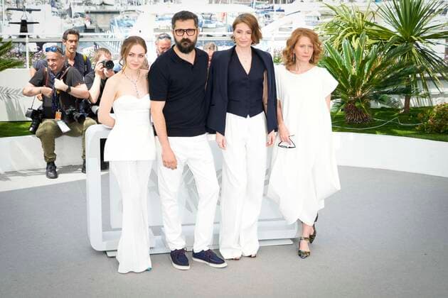 IPP Photo Daniele Cifala™ Cannes 22 05 2022 R M N Photocall The 75th Annual Cannes Film Festival in the photo Macrina Barladeanu, Marin Grigore, Judith State and Orsolya Moldovan Italy Photo Press World Copyright  0