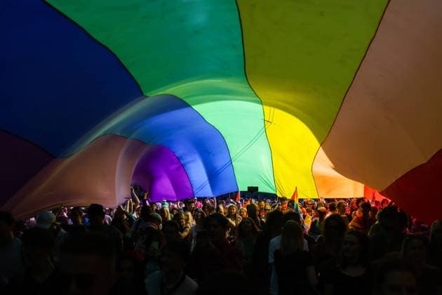 Equality March In Krakow, Poland Participants carry a huge rainbow flag during the Equality March in Krakow, Poland on May 21st, 2021. This year™s Equality March took place for the eighteenth time, and the second time under the patronage of Jacek Majchrowski, the mayor of the city. Krakow Poland  Copyright: xBeataxZawrzelx originalFilename: zawrzel-equality220521_np9x4.jpg