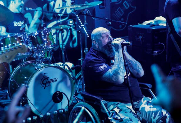 Former Iron Maiden frontman Paul Di™Anno performing in Zagreb Former Iron Maiden frontman Paul Di™Anno perform on the Bikers Beer Factory stage and put on a spectacle just a day before Iron Maiden kicks off their world tour on May 22, with a concert at the Arena Zagreb, in zagreb, Croatia, on May 21,2022. JuricaxGaloic PIXSELL