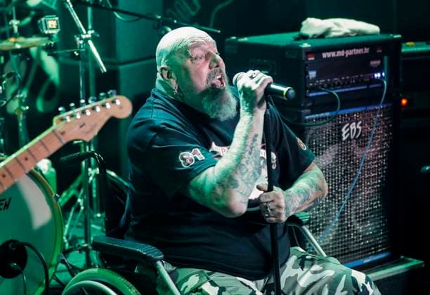 Former Iron Maiden frontman Paul Di™Anno performing in Zagreb Former Iron Maiden frontman Paul Di™Anno perform on the Bikers Beer Factory stage and put on a spectacle just a day before Iron Maiden kicks off their world tour on May 22, with a concert at the Arena Zagreb, in zagreb, Croatia, on May 21,2022. JuricaxGaloic PIXSELL