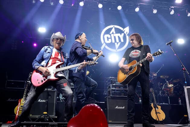 Fritz Puppel, Georgi Gogow from City and Dieter Maschine Birr live at a concert of Rock Legends Live 2022 at Max Schmeling Halle Berlin, 22 05 2022 Foto:xB.xKriemannx xFuturexImage