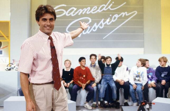 GÃ©rard Holtz, 1988 GÃ©rard Holtz on the set of his TV show Samedi passion on Antenne 2. October 1988 Photo Jacques Loew Copyright: xJacquesxLoew Photo12x LWE21A00_261