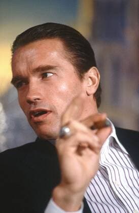 Arnold Schwarzenegger, 1986 Arnold Schwarzenegger on the set of the TV show Champs ElysÃ©es on Antenne 2. 1986 Photo Jacques Loew Copyright: xJacquesxLoew Photo12x LWE21A01_089
