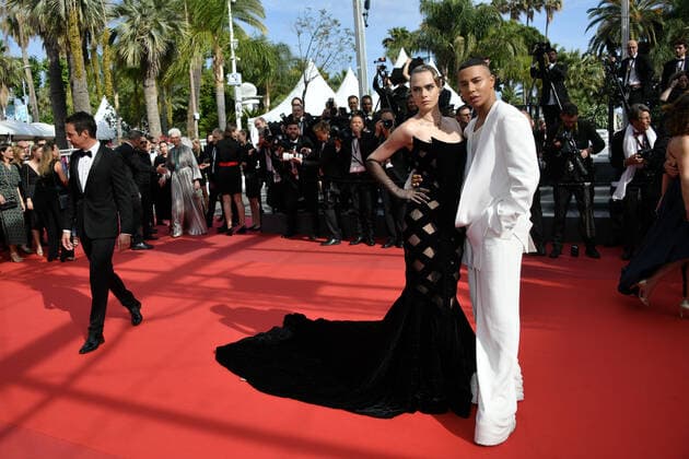 75th Cannes Film Festival 2022, Red Carpet 75th Anniversary Celebration Screening Of The Innocent. Pictured Cara Delevingne, Olivier Rousteing  Copyright: xSimonexComix xipa-agency.netx xVeneziax2020x