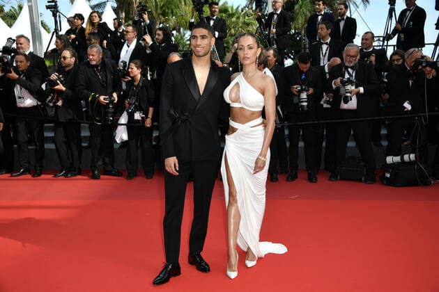 75th Cannes Film Festival 2022, Red Carpet 75th Anniversary Celebration Screening Of The Innocent. Pictured Achraf Hakimi, Hiba Abouk  Copyright: xSimonexComix xipa-agency.netx xVeneziax2020x