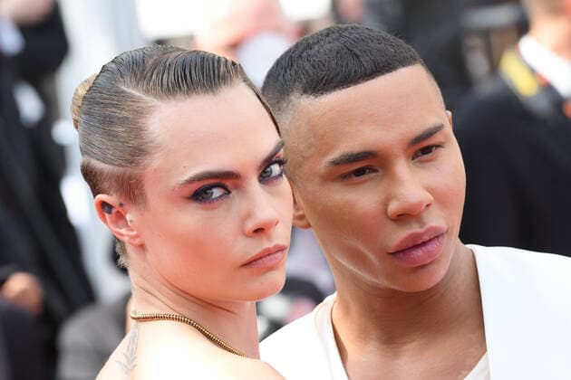 Cannes 2022 - 75th International Film Festival, Eighth Evening - Red Carpet of the film L Innocent (The Innocent). Pictured Cara Delevingne and Olivier Rousteing  Copyright: xManuelexMangiarottix xipa-agencyx xvenezia2020x