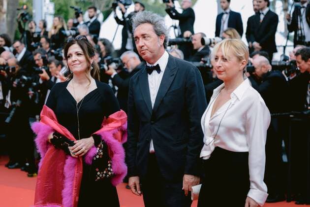 75eme Festival International du Film de Cannes. Montee des marches du film L innocent pour le 75eme anniversaire du festival. 75th Cannes International Film Festival. Rise of the steps of the film L innocent for the 75th anniversary of the festival 280725 0000-00-00 Cannes France Jaoui, Agnès; Sorrentino, Paolo  Copyright: xTerencexBaelenx STAR_280725_114