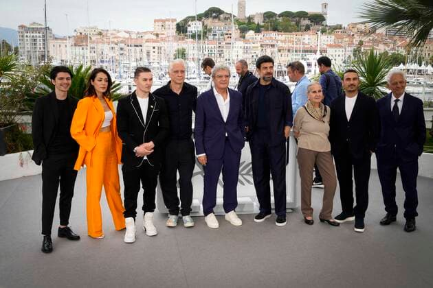 Photo IPP Daniele Cifala™ Cannes 25 05 2022 Nostalgia Photocall The 75th Annual Cannes Film Festival in the photo Emanuele Palumbo, Sofia EssaÃ¯di, Artem Tkachuk, Tommaso Ragno, Screenwriter Ippolita Di Majo, Director Mario Martone, Pierfrancesco Favino, Aurora Quattrocchi, Francesco Di Leva and Nello Mascia Italy Photo Press World Copyright  0