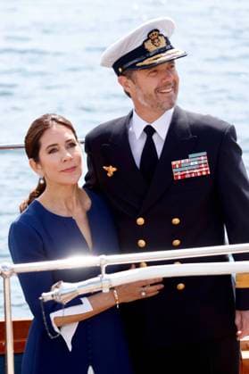 25-05-2022 Denmark Prince Frederik and Princess Mary attend the celebration of the Royal Yacht Dannebrog her 90th anniversary, with a lunch on the ship in Copenhagen Harbor. Â  Copyright: xPPEx