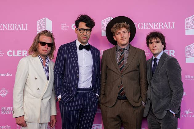 25 05 2022, Zug, Bossard Arena, Swiss Music Awards, the swiss music group band with Stefan Bronner, Noah Veraguth, Gabriel Spahni, Simon Spahr left to right Zug Bossard Arena Zug Switzerland  Copyright: xJustPictures.ch DanielaxPorcellix