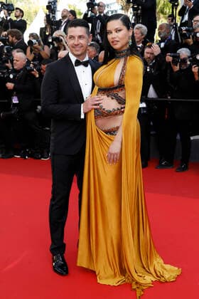 May 25, 2022, Cannes, France: Adriana Lima and Andre Lemmers attend the premiere of Elvis during the 75th Annual Cannes Film Festival at Palais des Festivals in Cannes, France, on 25 May 2022. Photo: Cannes France - ZUMAm179 20220525_zep_m179_045 Copyright: xAlecxMichaelx