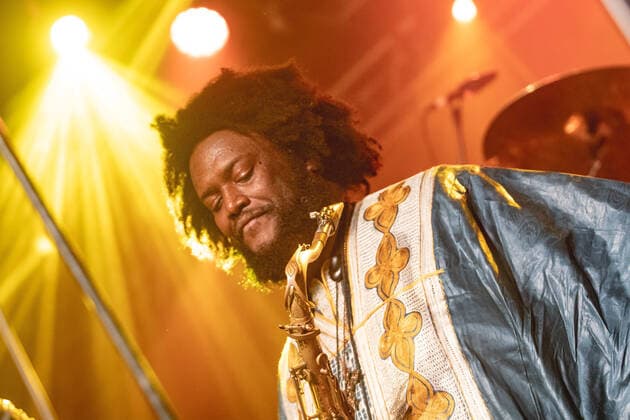SÃO PAULO, SP - 25.05.2022: KAMASI WASHINGTON E MASEGO EM SP - North American saxophonist Kamasi Washington performed at Audio, West Zone of São Paulo, on Wednesday night (25). x2211027x  YurixMurakami