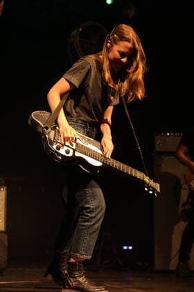 Megan Lovell of the band Larkin Poe at a concert at Huxleys Neue Welt in Berlin, 25 May 2022 Larkin Poe concert Berlin