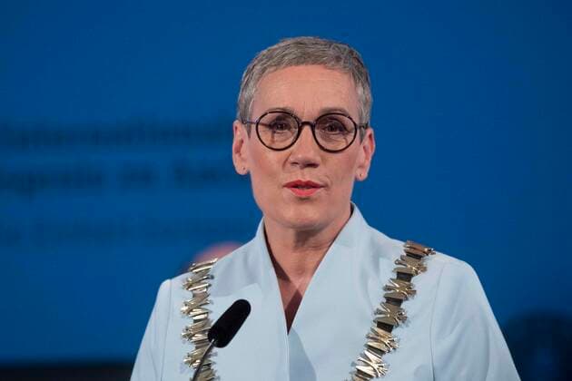 Sibylle KEUPEN, Mayor of the City of Aachen, during her speech International Charlemagne Prize of the City of Aachen, Award Ceremony in the City Hall of the City of Aachen on 26 05 2022