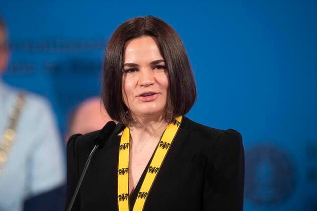 Svetlana TIKHANOVSKAYA, BLR, Belarus, civil rights activist, winner of the Charlemagne Prize, thanks, International Charlemagne Prize of the City of Aachen, award ceremony in the City Hall of the City of Aachen on 26 05 2022