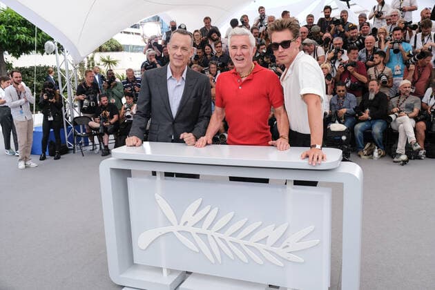 75eme Festival International du Film de Cannes. Photocall du film Elvis . 75th Cannes Film Festival. Photocall with cast of the film Elvis . 280825 2022-05-26 Cannes France Hanks, Tom; Beaulieu-Presley, Priscilla; Luhrmann, Baz; Butler, Austin; De Jonge, Olivia  Copyright: xSergexArnalx xStarfacex STAR_280825_024