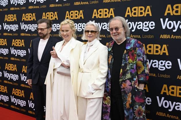 LONDON 20220526 Bjorn Ulvaeus, Anni Frid Lyngstad, Agnetha Faltskog and Benny Andersson arrive for the gala premiere of the ABBA Voyage concert at the ABBA Arena at Queen Elizabeth Olympic Park in London Photo Pontus Lundahl TT code 10050 LONDON GREAT BRITAIN x10050x,  Copyright: xPontusxLundahl TTx ABBA VOYAGE