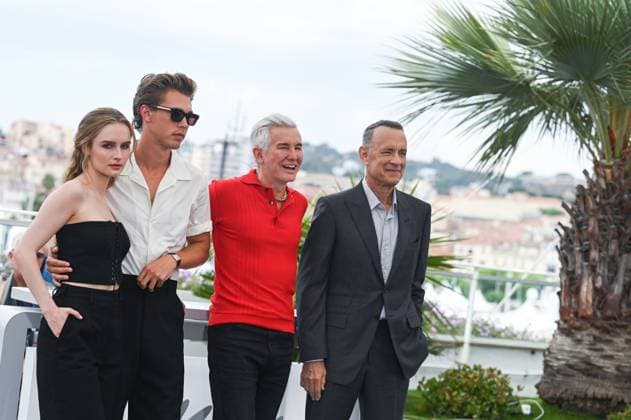 75eme Festival International du Film de Cannes. Photocall du film Elvis . Festival de Cannes 2022 - The 75th annual Cannes film festival 2022 in Cannes - France - Photocall of Elvis - Olivia Dejonge , Austin Butler , Baz Luhrmann , Tom Hanks 280849 2022-05-26 Cannes France  Copyright: xLionelxGuericolas MPPx STAR_280849_062