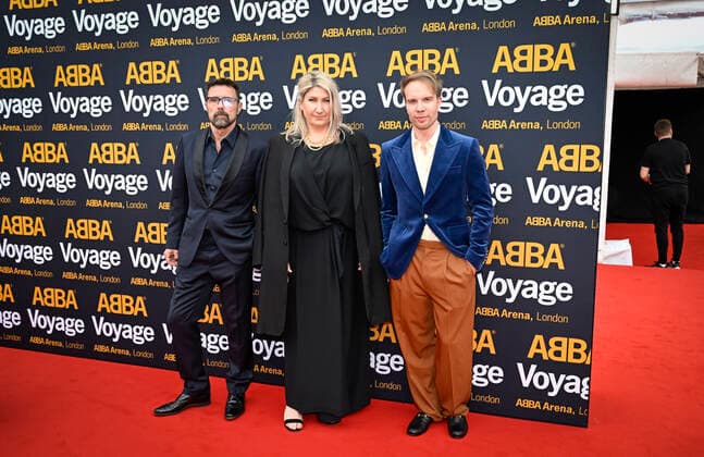 LONDON 20220526 Director Baillie Walsh Svana Gisla and Ludvig Andersson produser arrive for the gala premiere of the ABBA Voyage concert at the ABBA Arena at Queen Elizabeth Olympic Park in London Foto Pontus Lundahl TT kod 10050 LONDON GREAT BRITAIN x10050x,  Copyright: xPontusxLundahl TTx ABBA VOYAGE