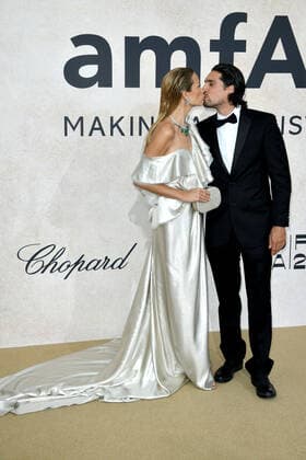 Cannes 2022 - 75Â° Festival Internazionale del cinema, Decima serata, amfAR Gala Cannes 2022. Nella Foto Benjamin Larretche and Petra Nemcova  Copyright: xAlbertoxTerenghix xipa-agency.nex xVenezia2020x