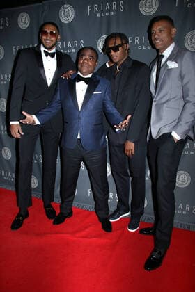 NEW YORK, NY - MAY 26: Obi Toppin, Tracy Morgan, Immanuel Quickley and Allan Houston at the Friars Club 2022 Entertainment Icon Award honoring Tracy Morgan at the Ziegfeld Ballroom in New York City on May 26, 2022. Copyright: xRWx