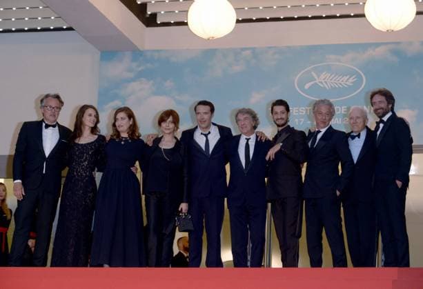 May 27, 2022, CANNES, France: CANNES, FRANCE - MAY 27: (L to R) Francois Kraus, Marine Vacth, Emmanuelle Devos, Laura Morante, Director Nicolas Bedos, Francois Cluzet, Pierre Niney, guest, Jà rà me Seydoux and Denis Pineau-Valencienne attend the screening of Mascarade during the 75th annual Cannes film festival at Palais des Festivals on May 27, 2022 in Cannes, France. CANNES France - ZUMAi09_ 20220527_zaf_i09_014 Copyright: xFrederickxInjimbertx