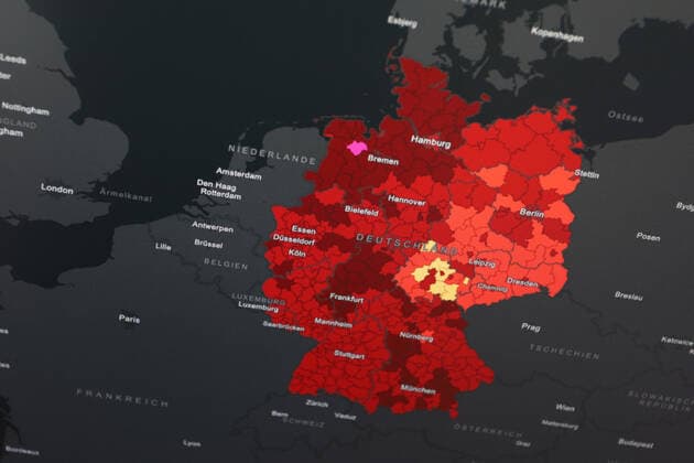 RKI dashboard, 7 day incidence is now 209.4 7 day incidence, RKI dashboard on a monitor on 28 05 2022 in Siegen Germany.